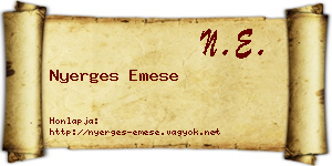Nyerges Emese névjegykártya